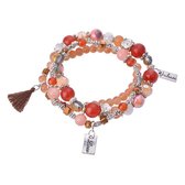 Juleeze Armband Dames 15 cm Bruin Kunststof Rond Armbandjes Sieraden Dames