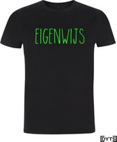 T-shirt | Karaktereigenschappen | Eigenwijs04 - fluor green, L, Dames
