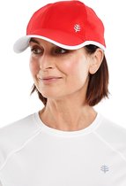 Coolibar - UV Sportcap voor volwassenen - Lenny - Rood/Wit - maat L/XL (58,5CM)