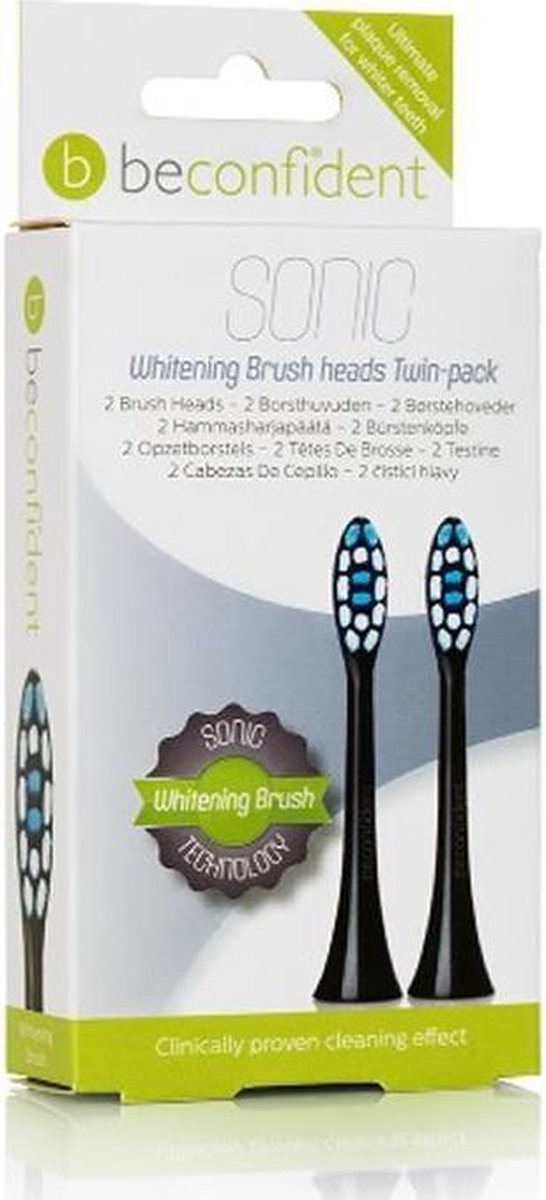 Beconfident Sonic Toothbrush Heads Whitening Black Set 2 Pcs