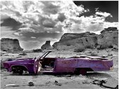 Artgeist Retro Auto op de Colorado Desert Vlies Fotobehang 400x309cm 8-banen