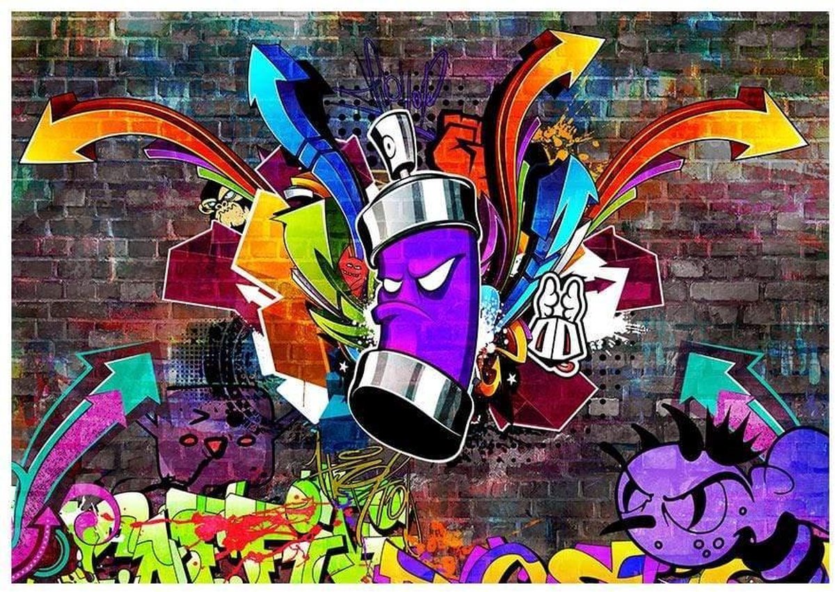 Fotobehang - Graffiti Colourful Attack 200x140cm - Vliesbehang