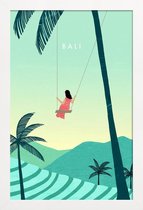 JUNIQE - Poster met houten lijst Bali - retro -13x18 /Groen