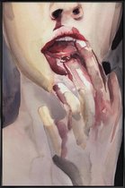 JUNIQE - Poster met kunststof lijst Bombastic Twaddle -13x18 /Grijs &