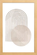 JUNIQE - Poster met houten lijst Abstract Rainbow -13x18 /Ivoor & Wit