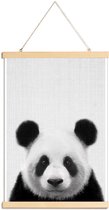 JUNIQE - Posterhanger Panda zwart-wit foto -60x90 /Grijs & Wit