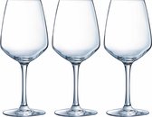 12x Stuks wijnglazen transparant 500 ml  - Wijnglas voor rode wijn op voet