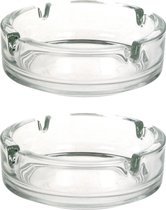 8x Stuks asbakken 10,5 x 3,5 cm transparant glas - Tafel asbak