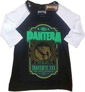 Pantera Raglan top -L- Snakebite XXX Label Zwart/Wit