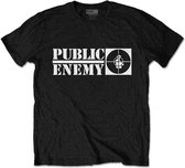 Public Enemy Heren Tshirt -XL- Crosshairs Logo Zwart