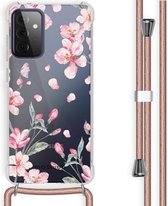 iMoshion Hoesje Met Koord Geschikt voor Samsung Galaxy A72 - iMoshion Design Hoesje met Koord - Roze / Transparant / Blossom Watercolor