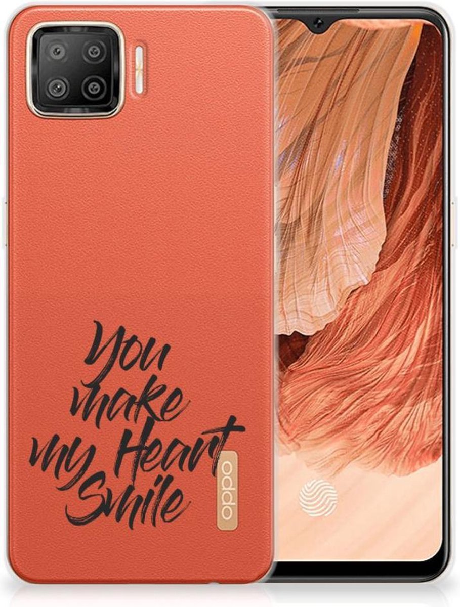 OPPO A73 4G Siliconen hoesje met naam Heart Smile