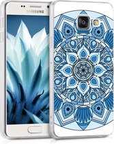 kwmobile telefoonhoesje voor Samsung Galaxy A3 (2016) - Hoesje voor smartphone in blauw / lichtblauw / wit - Exotische Bloemen design