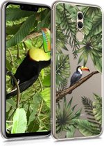kwmobile telefoonhoesje voor Huawei Mate 20 Lite - Hoesje voor smartphone in groen / zwart / transparant - Jungel Toekan design