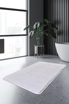 Nerge.be | Badmatten | Havai White 70x120 cm | %100 Acrylic - Handmade | Badmat Set | Antislip | Washable in the Machine | Soft surface |