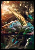 Chameleon A0 botanische jungle dieren poster