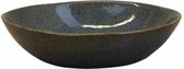 Kitchen trend - servies - diep bord, Stone Petrol - aardewerk - set van 4 - rond 22 cm