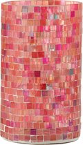 J-Line Theelichthouder Cilinder Mozaiek Glas Roze Mix Large