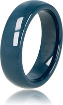 My Bendel - Keramieken ring blauw 6mm - Mooi blijvende brede ring- blauw - Draagt heerlijk en onbreekbaar - Met luxe cadeauverpakking