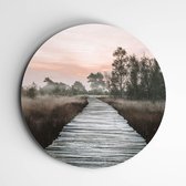 IDecorate - Schilderij - Bridges. De Grote Peel Fotoprint Forex Natuur - Zwart, Groen, Bruin, Roze En Grijs - 40 X 40 Cm