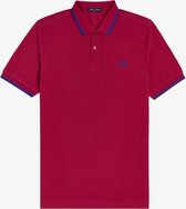 Fred Perry M3600 polo twin tipped shirt - Red Grapefruit / Mid Blue / Mid Blue -  Maat: XXL