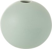 J-Line Vaas Bol Keramiek Mat Pastel Groen Small - Bloemenvaas 11 cm hoog