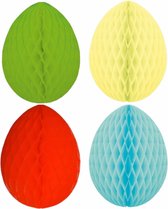8x stuks hangende gekleurde paaseieren van papier 10 cm - Paas/pasen thema decoraties/versieringen - Honeycombs