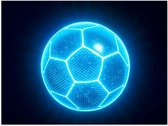 Poster – Blauwe Neon Voetbal - 40x30cm Foto op Posterpapier