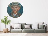 Luxe Behangcirkel zelfklevend zelfportret van Vincent van Gogh - blauw - Sticky Decoration - wooncirkel - decoratie - woonaccesoires - behangcirkel - diameter 130 cm