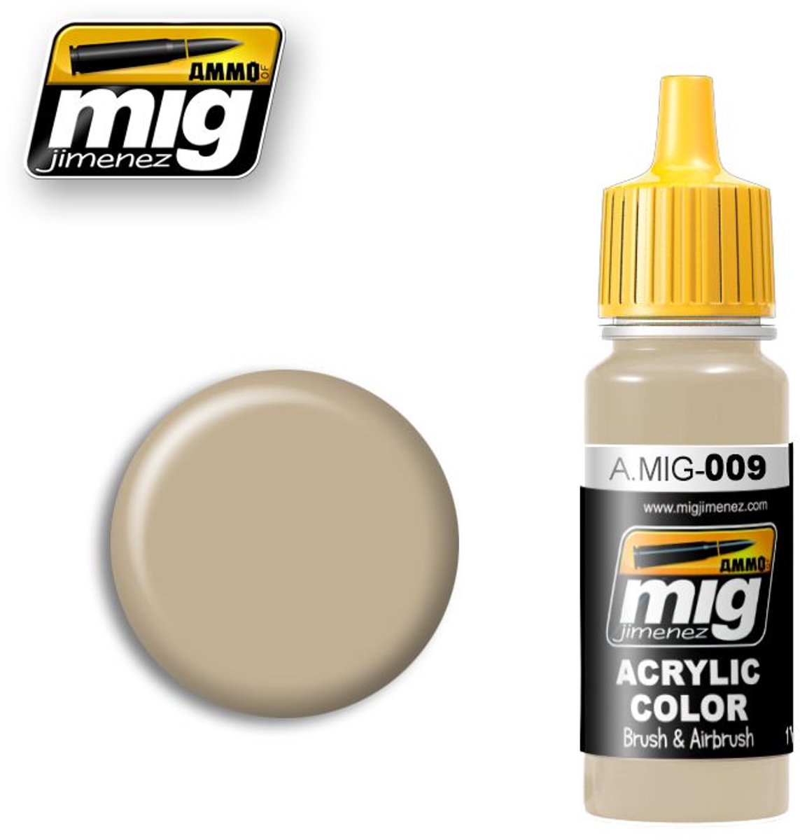 AMMO by Mig Jimenez Hobbyverf Acrylverf - MIG 0009 Sand Grey RAL 7027 - Acryl Verf flesje - 17 ml