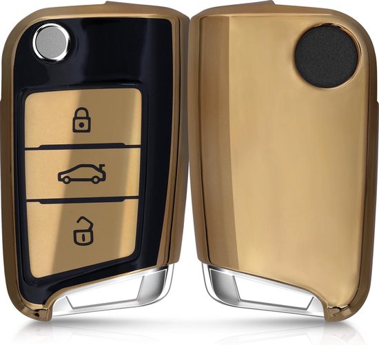 Étui à clés de voiture kwmobile compatible avec la clé de voiture à 3  boutons VW Golf