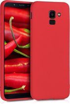 kwmobile telefoonhoesje voor Samsung Galaxy J6 - Hoesje voor smartphone - Back cover in neon rood