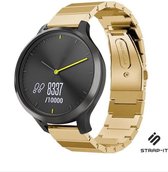 Stalen Smartwatch bandje - Geschikt voor  Garmin Vivomove HR luxe metalen bandje - goud - Strap-it Horlogeband / Polsband / Armband