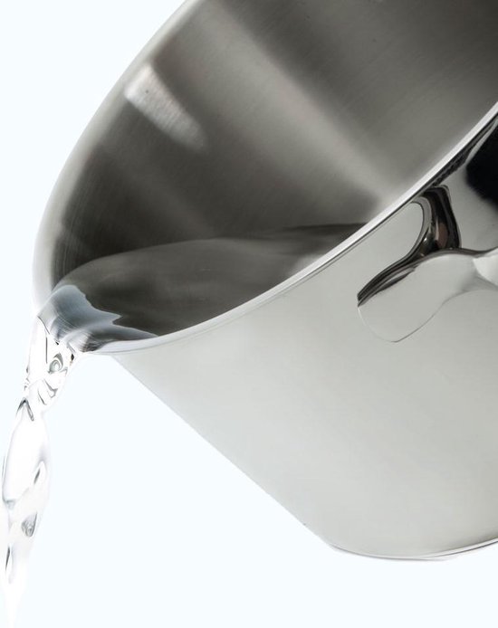 BK Essentials Pannenset 4-delig - 16/18/20cm -Zonder PFAS-vrije antikleeflaag - Pannenset inductie - Inductie kookpan - RVS pannenset - Ovenbestendig tot 230°C - Met glazen deksel - Zilver