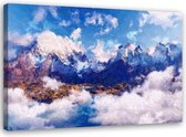 Schilderij Berglandschap (print op canvas), 2 maten, multi-gekleurd, Premium print