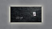 Sigel glasmagneetbord - Artverum - LED - 91x46cm - zwart leisteen - SI-GL407