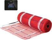 3,5m² StickyMat 200Watt/m² Vloerverwarmingsmat Set 3,5m² | 200Watt/m² + Gratis Zwarte 3iE Programmeerbare Thermostaat  van Warmup | Levenslange garantie | Elektrische vloerverwarmi