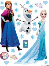 Disney muursticker Frozen Anna & Elsa blauw, paars en wit - 600155 - 65 x 85 cm