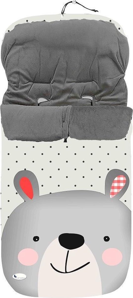Interbaby Voetenzak Beer Junior Polyester 105 X 46 Cm Grijs | bol.com