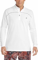 Coolibar - UV Zwemshirt voor heren - Longsleeve - Nocona Zip - Wit - maat XL