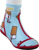 Duukies - Kinderen UV-strandsokken - Straw Lemonade - Lichtblauw - maat 32-33EU