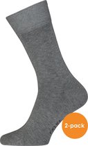 FALKE Happy herensokken (2-pack) - lichtgrijs melange (light grey melange) - Maat: 43-46