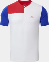 Ronhill Tech Ultra Zip Tee Sportshirt White/Red Heren