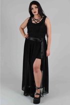 Jawbreaker Lange rok -3XL- Vamped Chiffon Coordinate Zwart