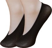 Kousenvoetjes Invisible 10 Paar maat 34-40 Zwart  met Siliconen Anti-slip Hak