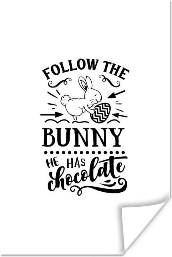 Citation De Pasen Suivez Le Lapin Qu Il A En Chocolat Avec Oeuf De Paques x30 Cm Petit Bol Com