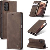 CaseMe - Coque Samsung Galaxy A32 5G - Wallet Book Case - Fermeture magnétique - Marron foncé