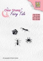 FTCS026 stempel Nellie Snellen - Clearstamp silhouette - Fairy serie - insecten - mier, lieveheersbeestje, spin