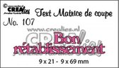 Crealies Snijmal Franse tekst no.107 Bon rétablissement