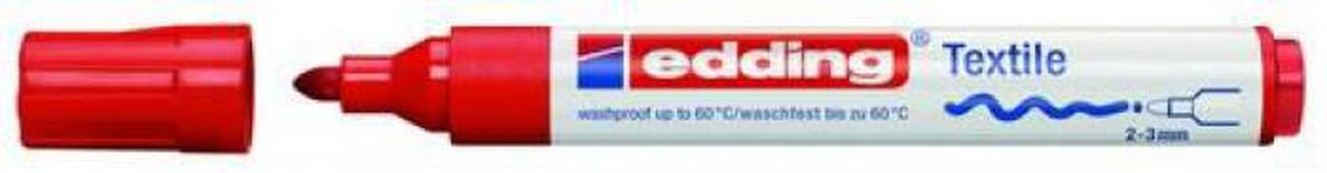 Viltstift edding 4500 textiel rond rood 2-3mm - 10 stuks - 10 stuks